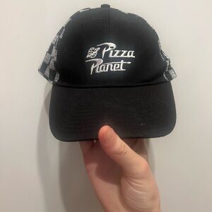 Pizza Planet Black and White Cap